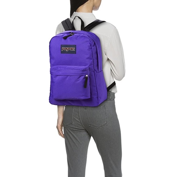 💜🎒 Classic JanSport Superbreak Signature Purple Backpack - Picture 8 of 9